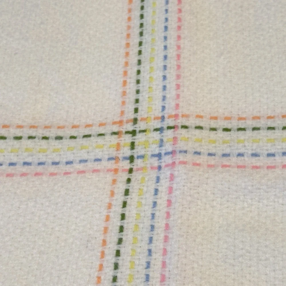 The‎ Three Weavers Handwoven Rainbow Fringed Baby Blanket Orlon Acrylic Vintage